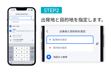 STEP02 出発地と目的地を指定します。
